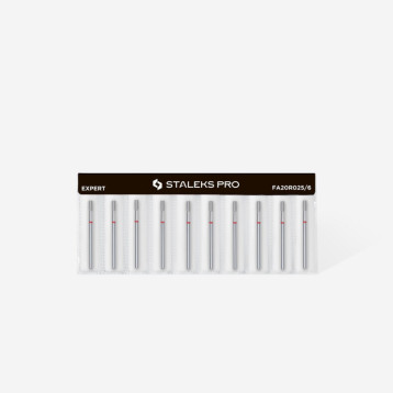 Diamond nail drill bit cylinder red EXPERT headdiameter 2,5 mm / working part 6 mm