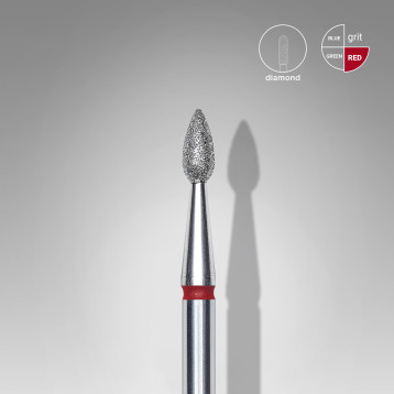 Diamond nail drill bit drop red EXPERT head diameter 2
