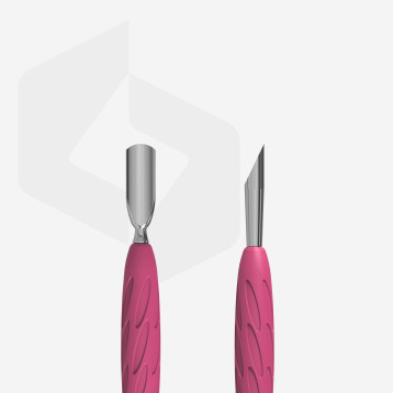 Manicure pusher Gummy with silicone handle UNIQ 10 TYPE2 (rounded narrow and beveled pusher)