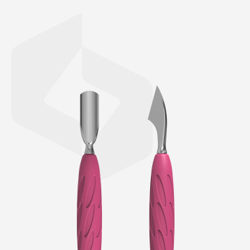 Manicure pusher Gummy with silicone handle UNIQ 10 TYPE3 (rounded narrow pusher and cleaner)