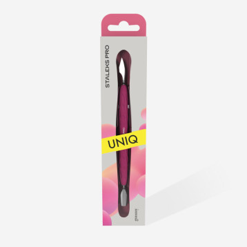 Manicure pusher Gummy with silicone handle UNIQ 10 TYPE3 (rounded narrow pusher and cleaner)