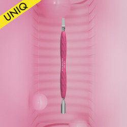 Manicure pusher Gummy with silicone handle UNIQ 10 TYPE 5 (rounded narrow pusher and straight blade)