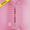 Manicure pusher Gummy with silicone handle UNIQ 10 TYPE 5 (rounded narrow pusher and straight blade)