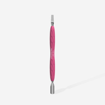Manicure pusher Gummy with silicone handle UNIQ 10 TYPE 5 (rounded narrow pusher and straight blade)
