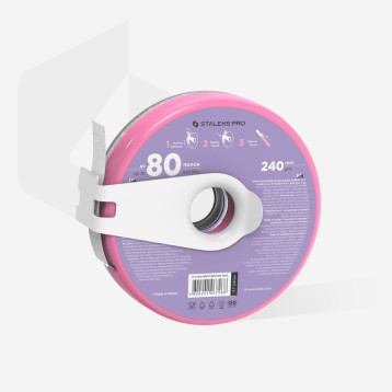 Disposable white abrasive tape EXPERT 240 grit in a plasticcase