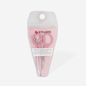 Pink cuticle scissors BEAUTY & CARE 11 TYPE 1