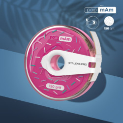 Disposable white abrasive tape papmAm EXPERT 150 grit in a plastic case