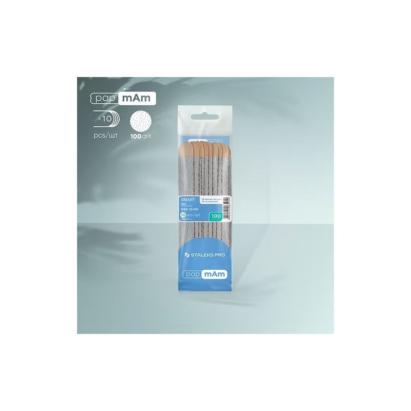Disposable files papmAm on a wooden base SMART 22 100grit (10 pcs)