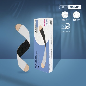 Disposable double-sided files papmAm Mix EXPERT 22 on a wooden base 100/180 grit (25 pcs)