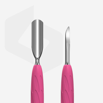 Manicure pusher Gummy with silicone handle UNIQ 10 TYPE 6 (rounded wide pusher and nail cleaner)