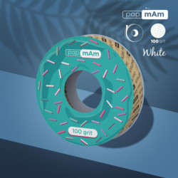 Disposable white abrasive tape papmAm EXPERT 100 grit for the plastic case