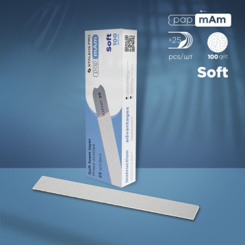 Disposable white files papmAm on soft foam layer EXPERT 20 100 grit (25 pcs)