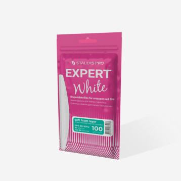 Disposable white files for crescent nail file on a soft foam layerEXPERT 40 100 grit (30 pcs)