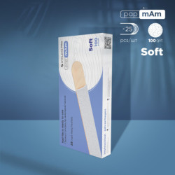 Disposable white files papmAm on soft foam layer and on a wooden base EXPERT 20 100 grit (25 pcs)