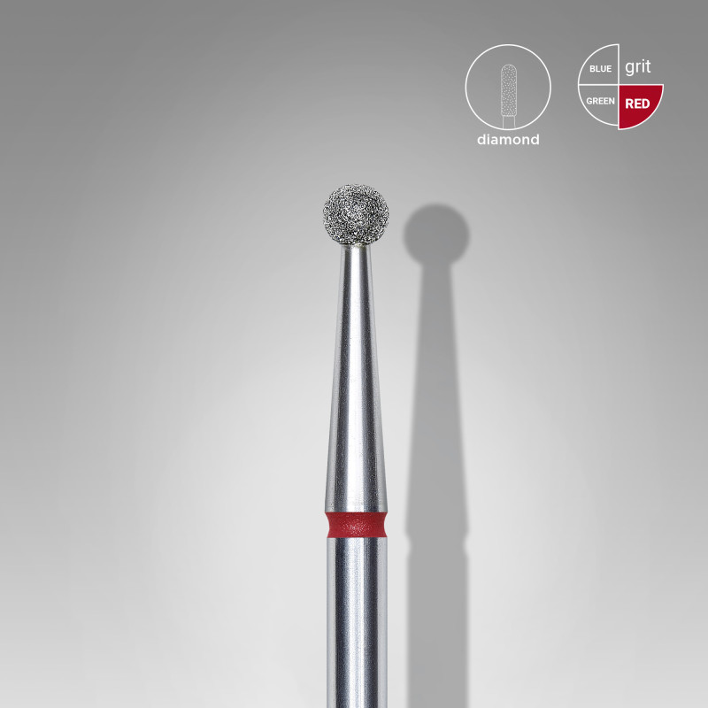 Diamond nail drill bit ball red EXPERT head diameter 2