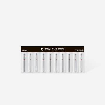 Diamond nail drill bit ball red EXPERT headdiameter 2,5 mm