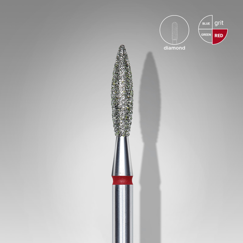 Diamond nail drill bit flame red EXPERT head diameter 2