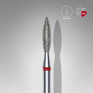 Diamond nail drill bit flame red EXPERT head diameter 2