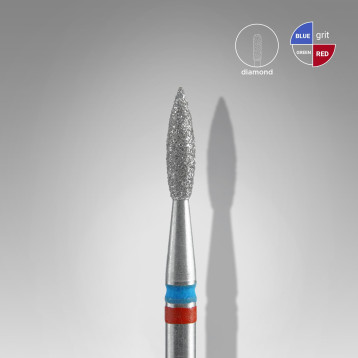 Diamond nail drill bit DUO flame red-blue EXPERT head diameter 2